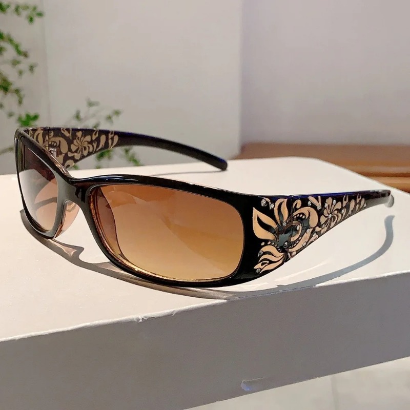 Sunglasses Cat Eye - แว่นกันแดดแฟชั่นผู้หญิงประดับเพชรเทียม สไตล์เกาหลี Y2K ทรงตาแมว แว่นกันแดดสำหรับเล่นกีฬา ป้องกันรังสียูวี