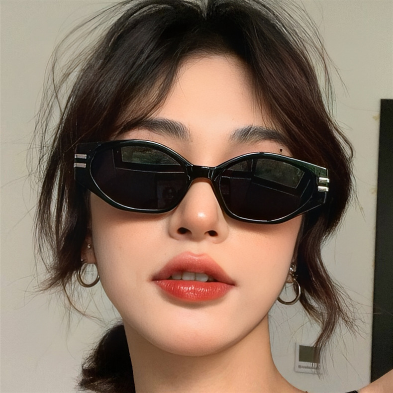 แว่นกันแดดทรงแคทอาย Y2K กรอบเล - Sunglasses Cat Eye บทวิจารณ์และราคา