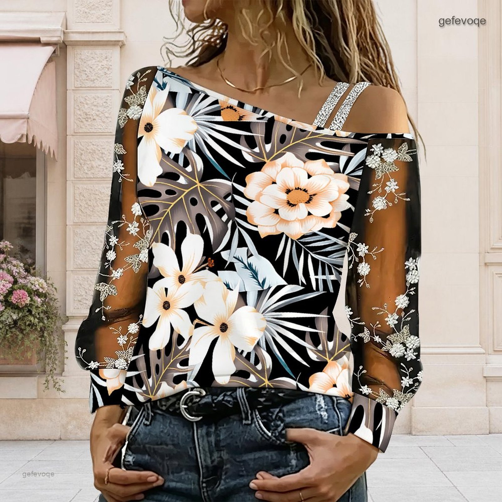 เสื้อผู้หญิงเปิดไหล่ ทรงไม่สมม - Blouse Off Shoulder บทวิจารณ์และราคา