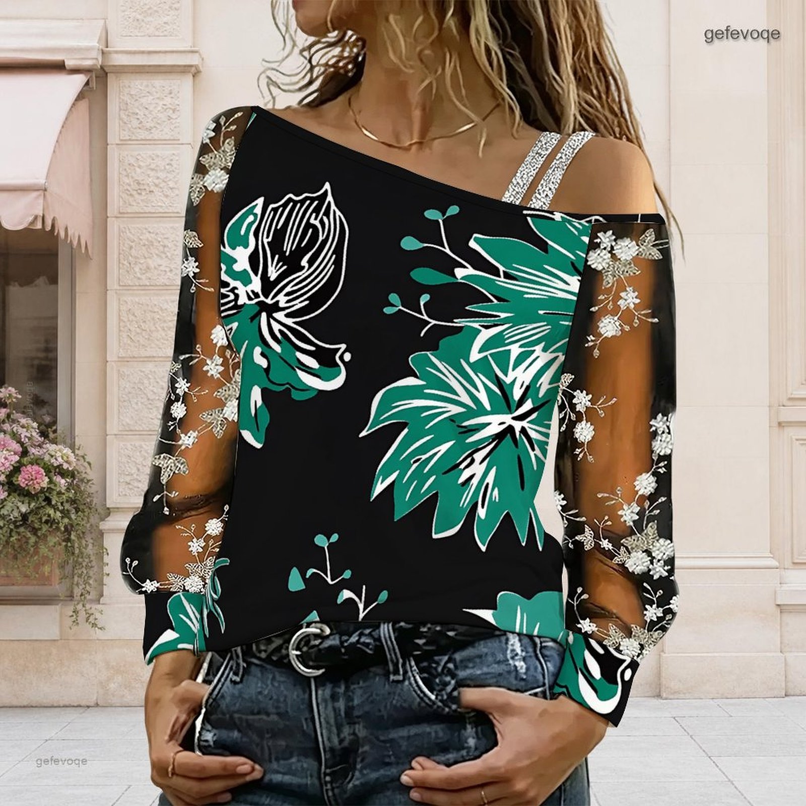 เสื้อผู้หญิงเปิดไหล่ ทรงไม่สมม - Blouse Off Shoulder บทวิจารณ์และราคา