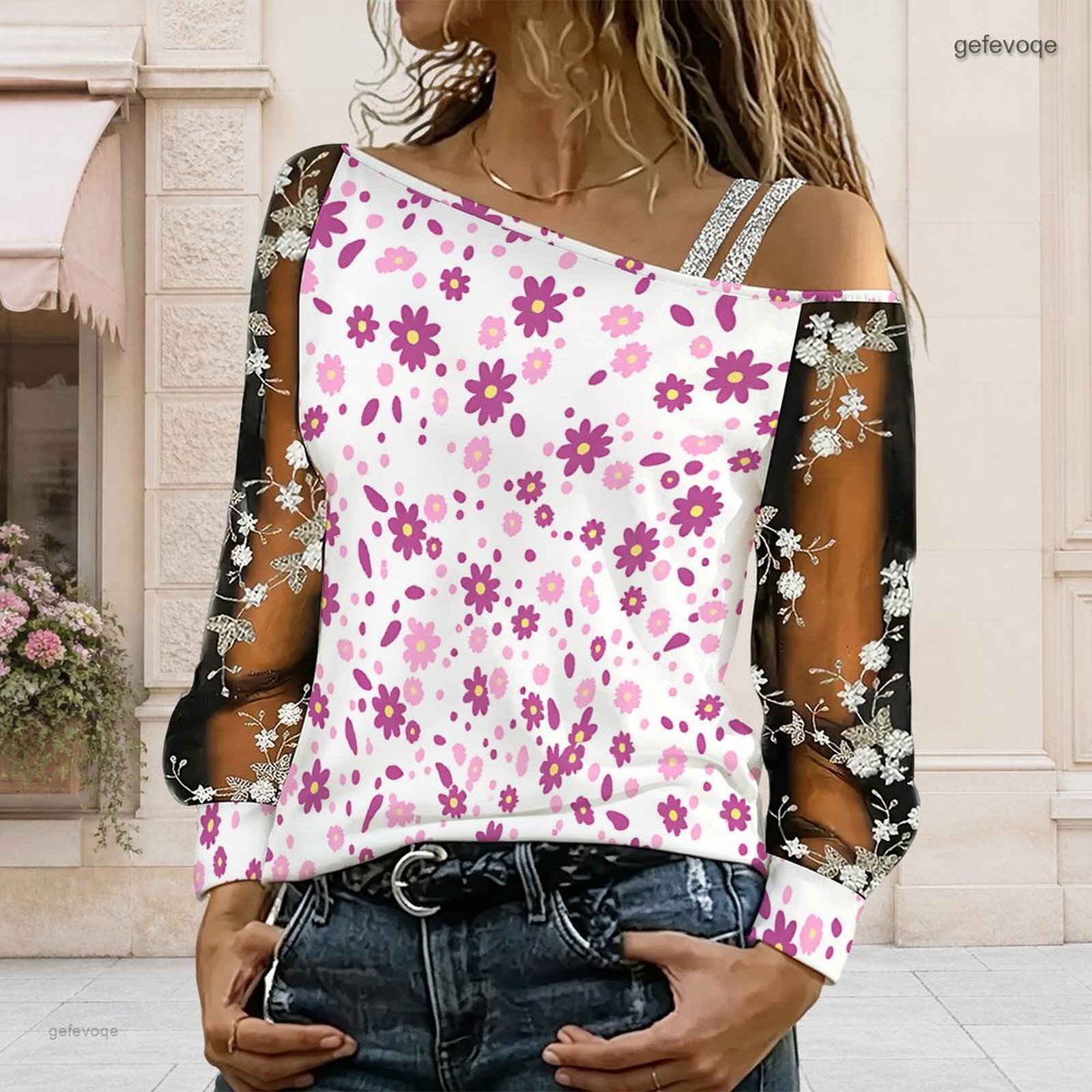 เสื้อผู้หญิงเปิดไหล่ ทรงไม่สมม - Blouse Off Shoulder บทวิจารณ์และราคา