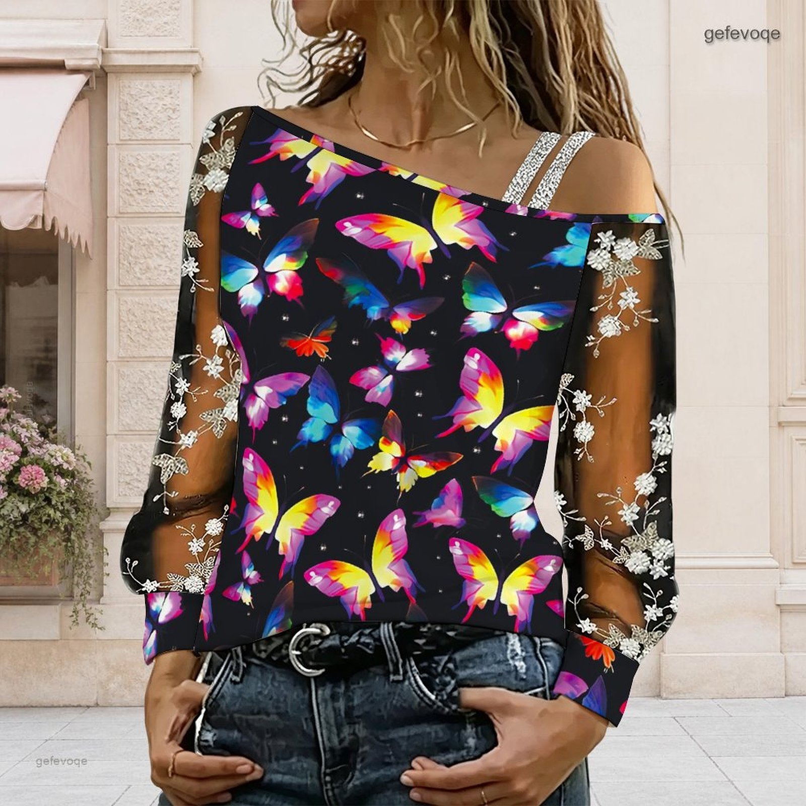 เสื้อผู้หญิงเปิดไหล่ ทรงไม่สมม - Blouse Off Shoulder บทวิจารณ์และราคา