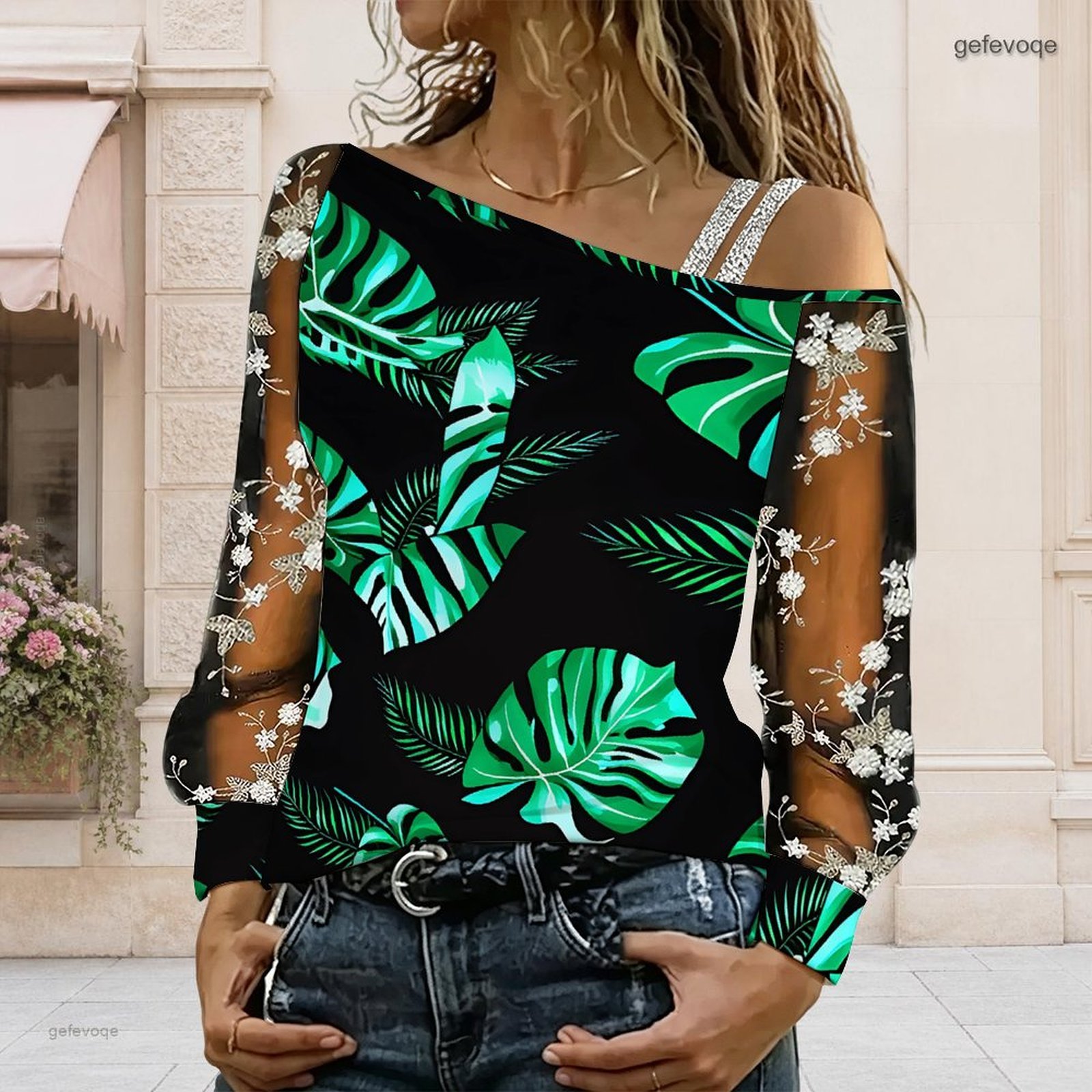 เสื้อผู้หญิงเปิดไหล่ ทรงไม่สมม - Blouse Off Shoulder บทวิจารณ์และราคา