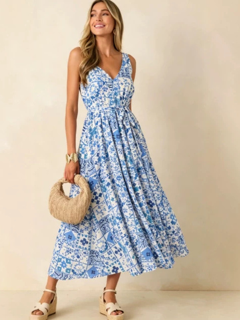 ชุดเดรสทรงตรงลำลองสำหรับผู้หญิ - Linen Dress Wrap บทวิจารณ์และราคา